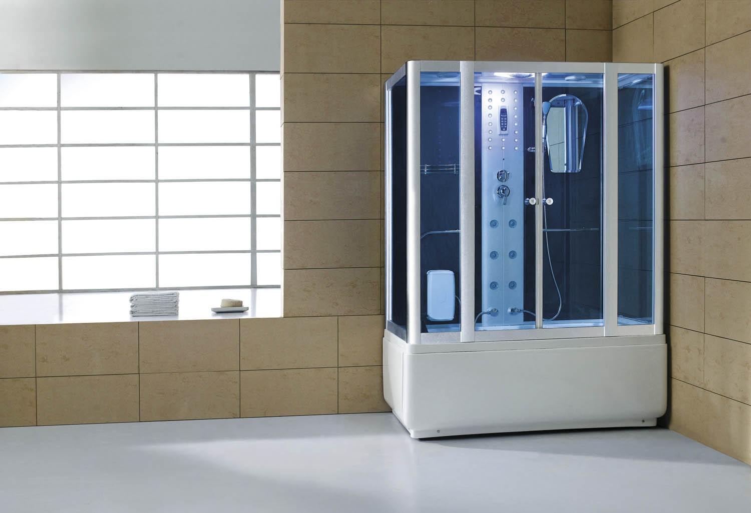 Cabine de douche hydromassante avec hammam et baignoire AT-008A