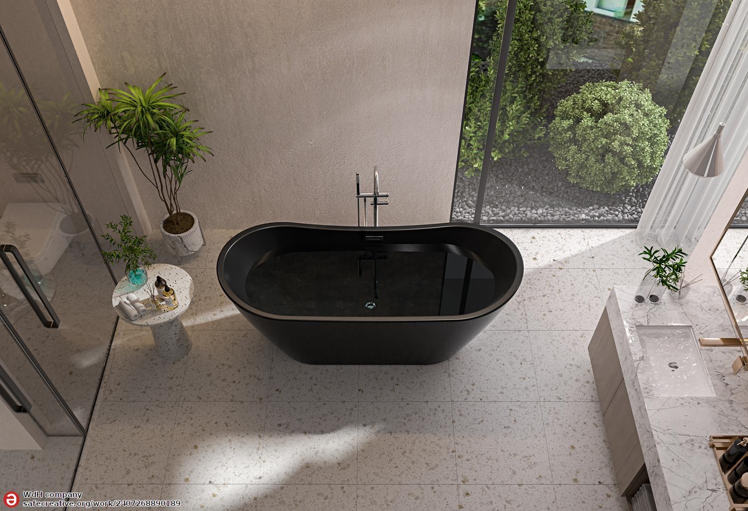 Baignoire îlot design ANAFE NOIR