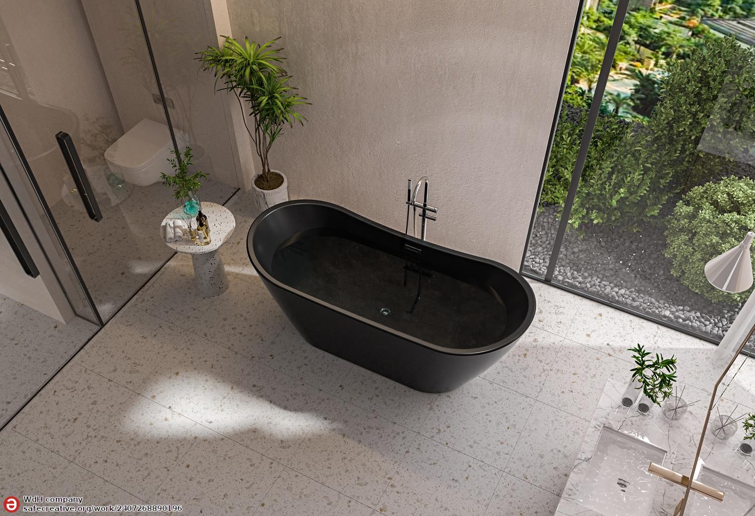 Baignoire îlot design ANAFE NOIR