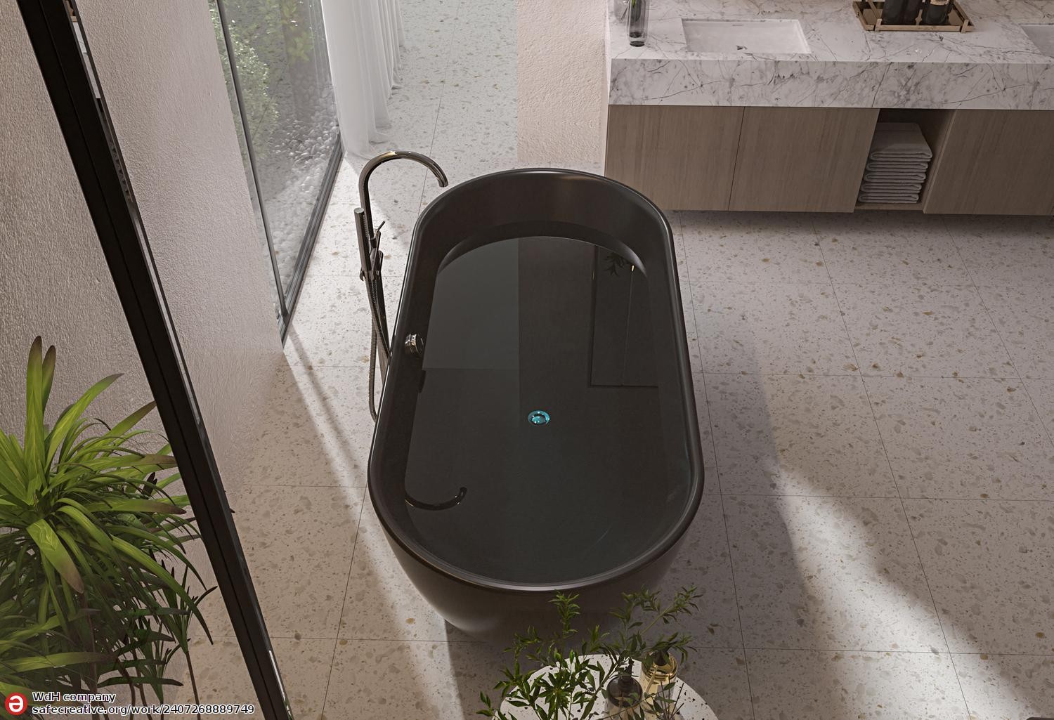 Baignoire îlot design OXIA NOIR