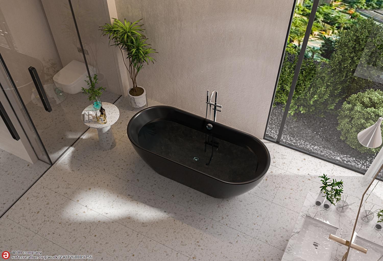 Baignoire îlot design OXIA NOIR