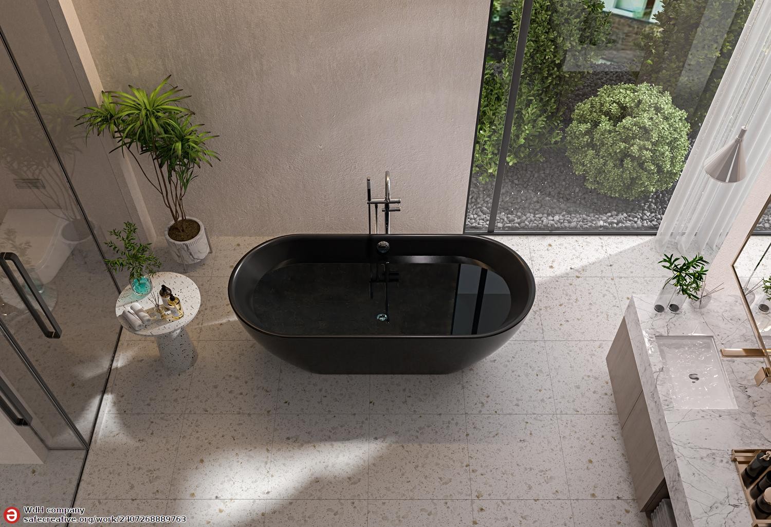 Baignoire îlot design OXIA NOIR