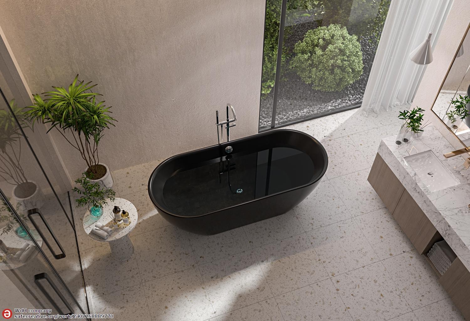 Baignoire îlot design OXIA NOIR