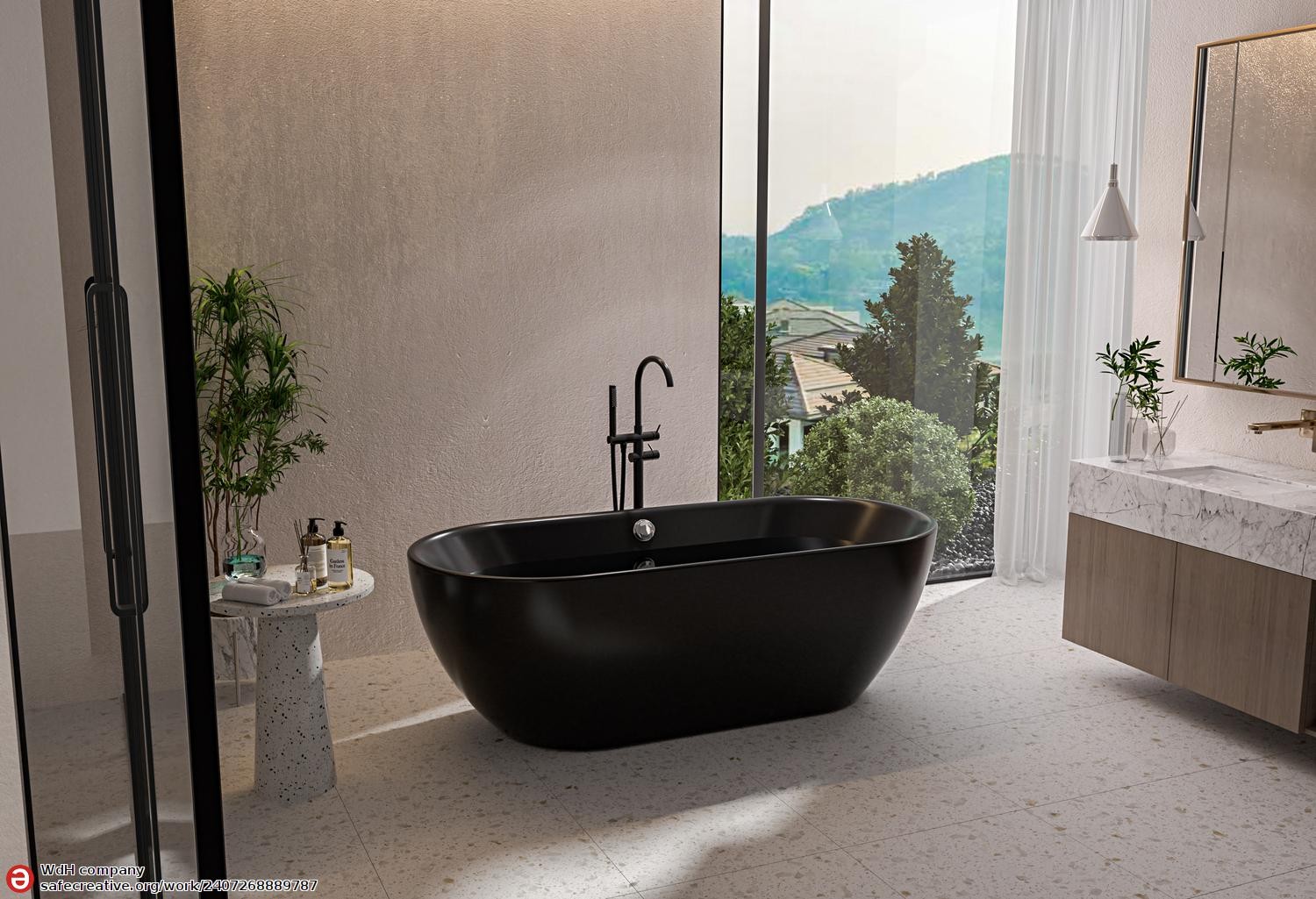 Baignoire îlot design OXIA NOIR