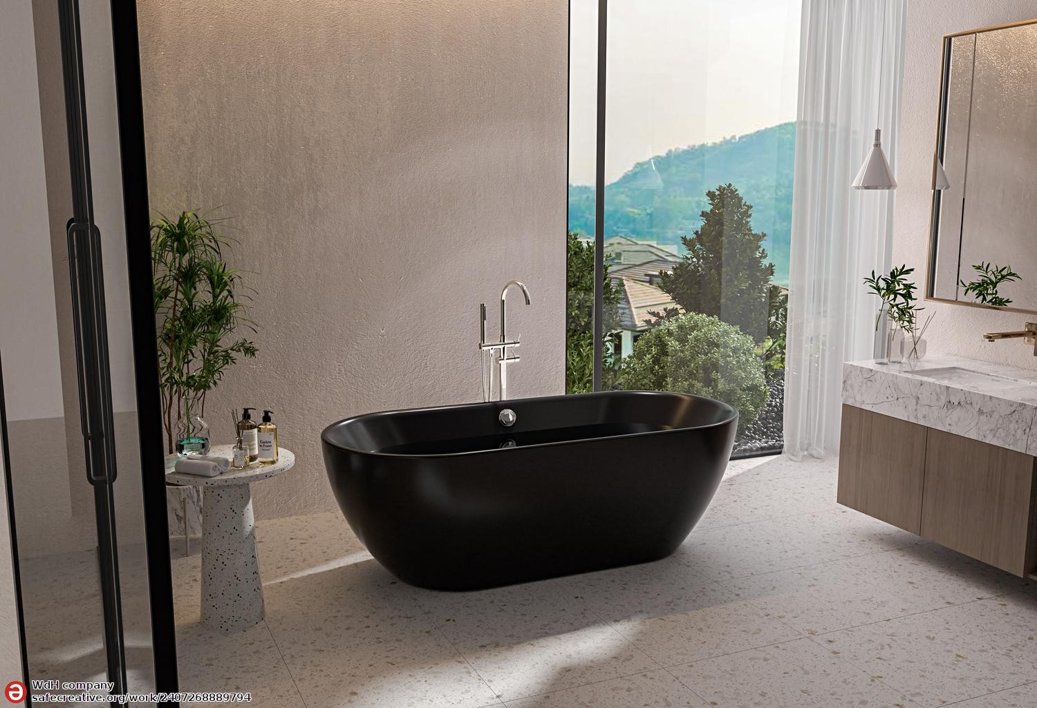 Baignoire îlot design OXIA NOIR