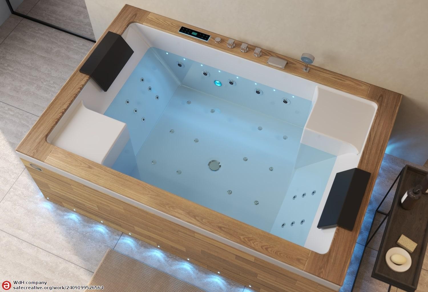 Baignoire balnéo jacuzzi ITACA CLEAR WOOD