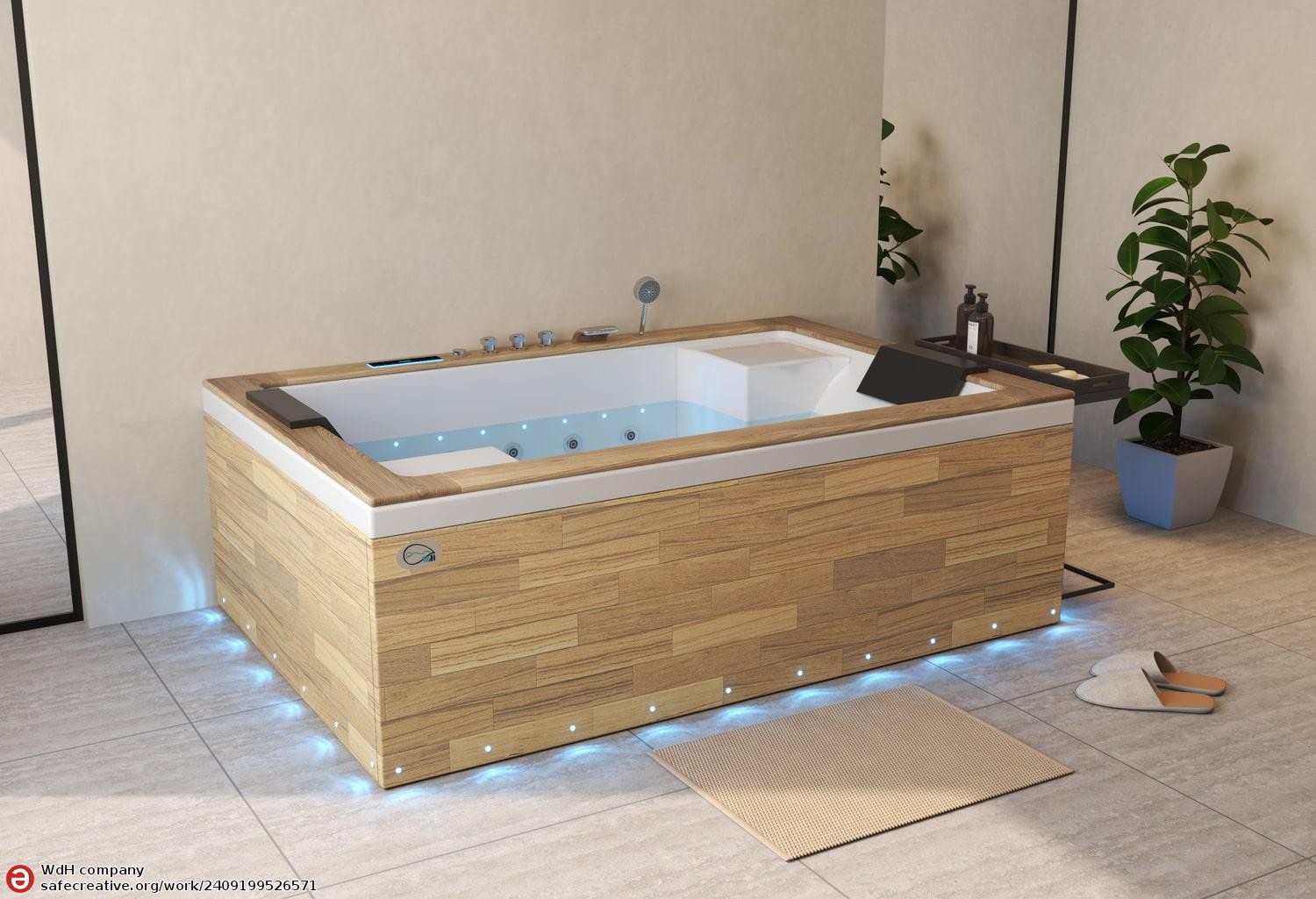 Baignoire balnéo jacuzzi ITACA CLEAR WOOD