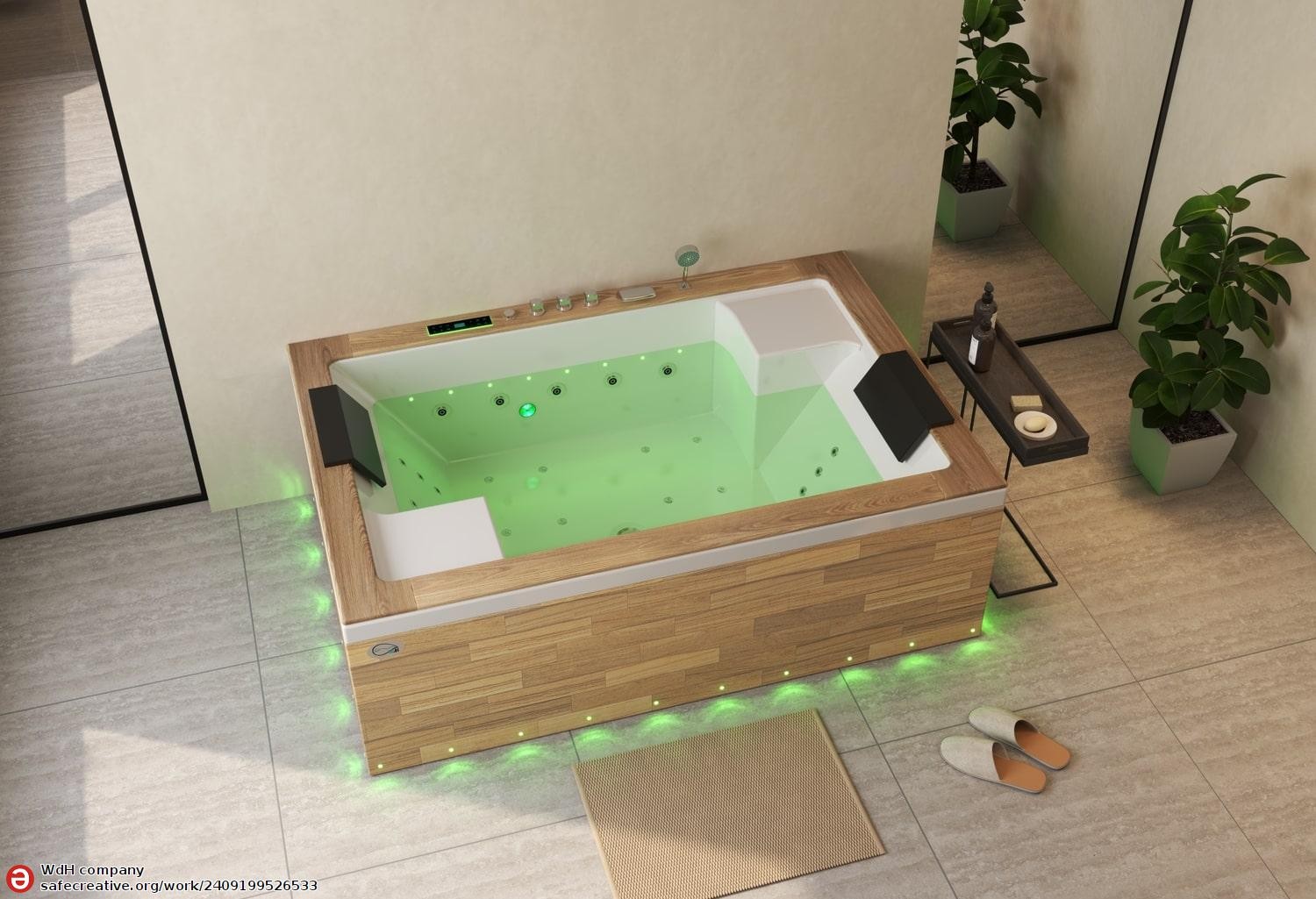 Baignoire balnéo jacuzzi ITACA CLEAR WOOD