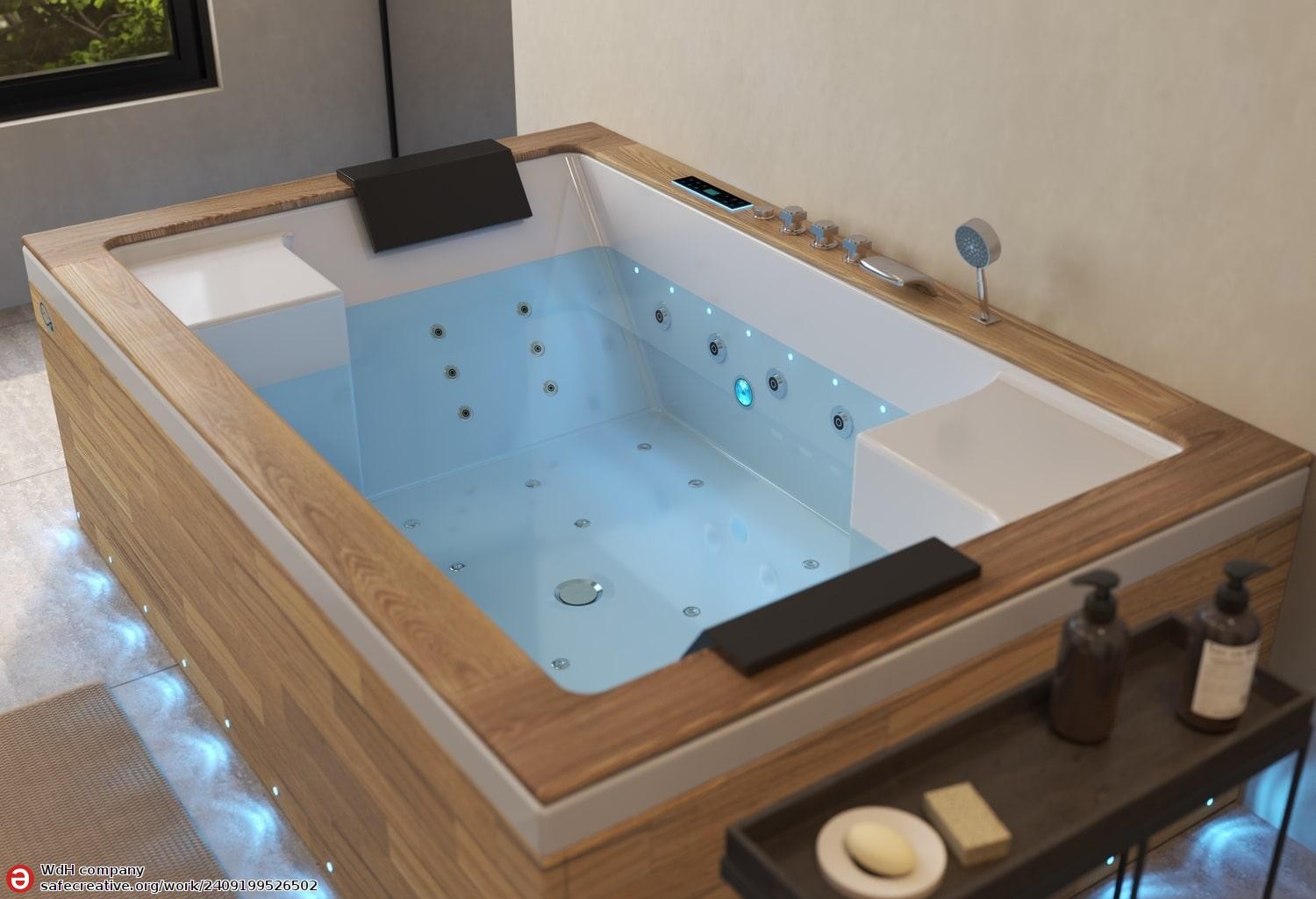 Baignoire balnéo jacuzzi ITACA CLEAR WOOD