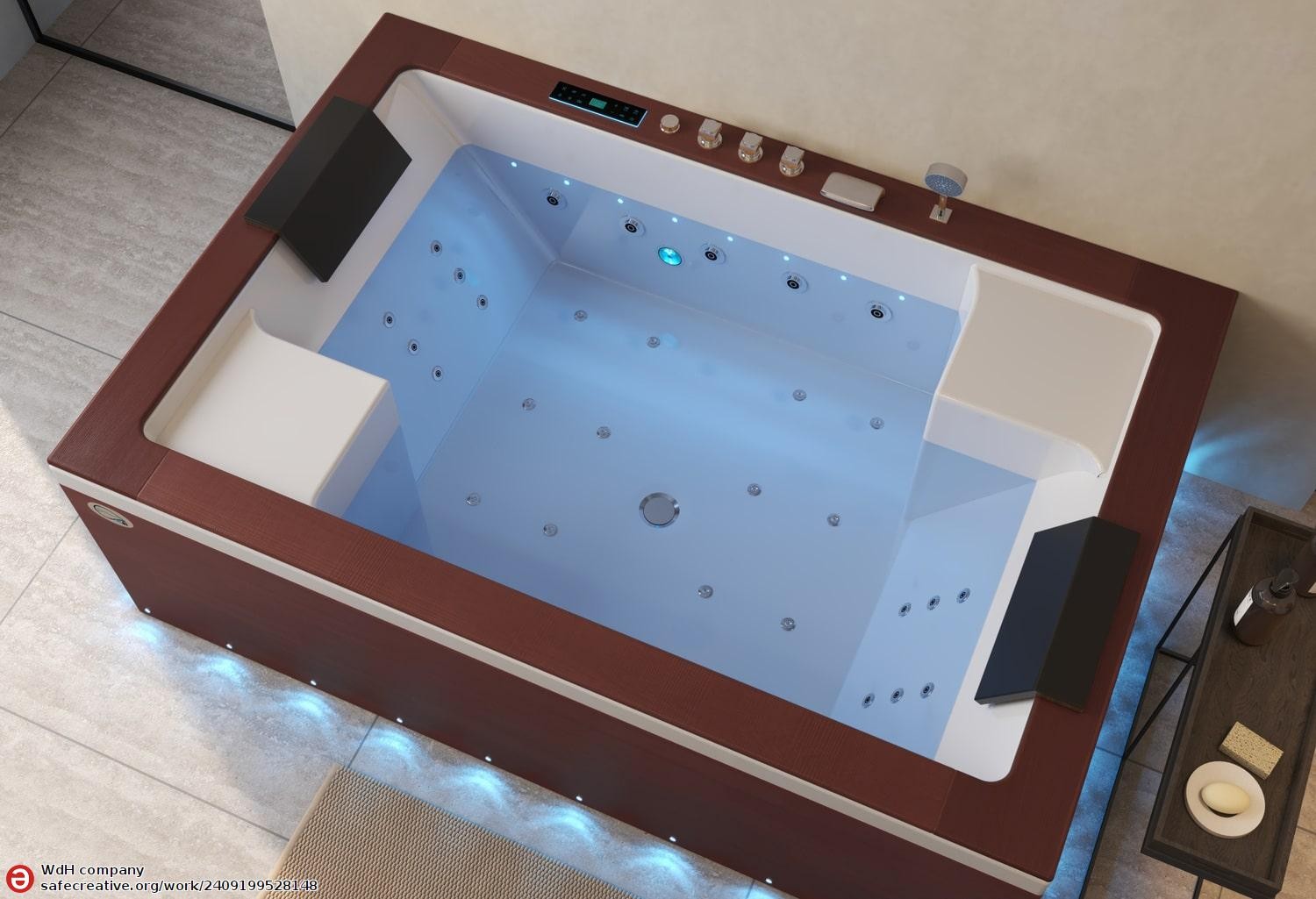 Baignoire balnéo jacuzzi ITACA DARK WOOD