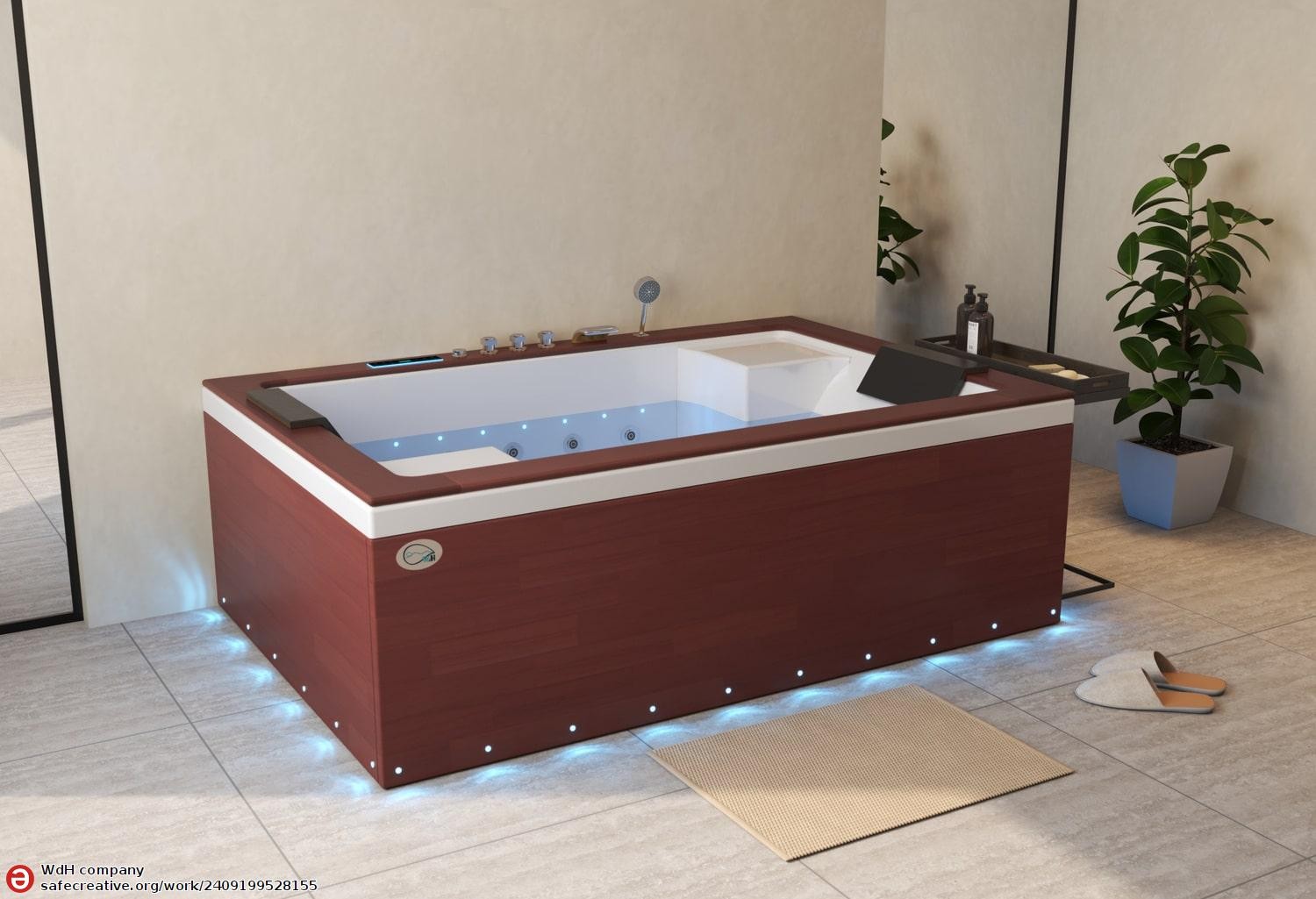 Baignoire balnéo jacuzzi ITACA DARK WOOD