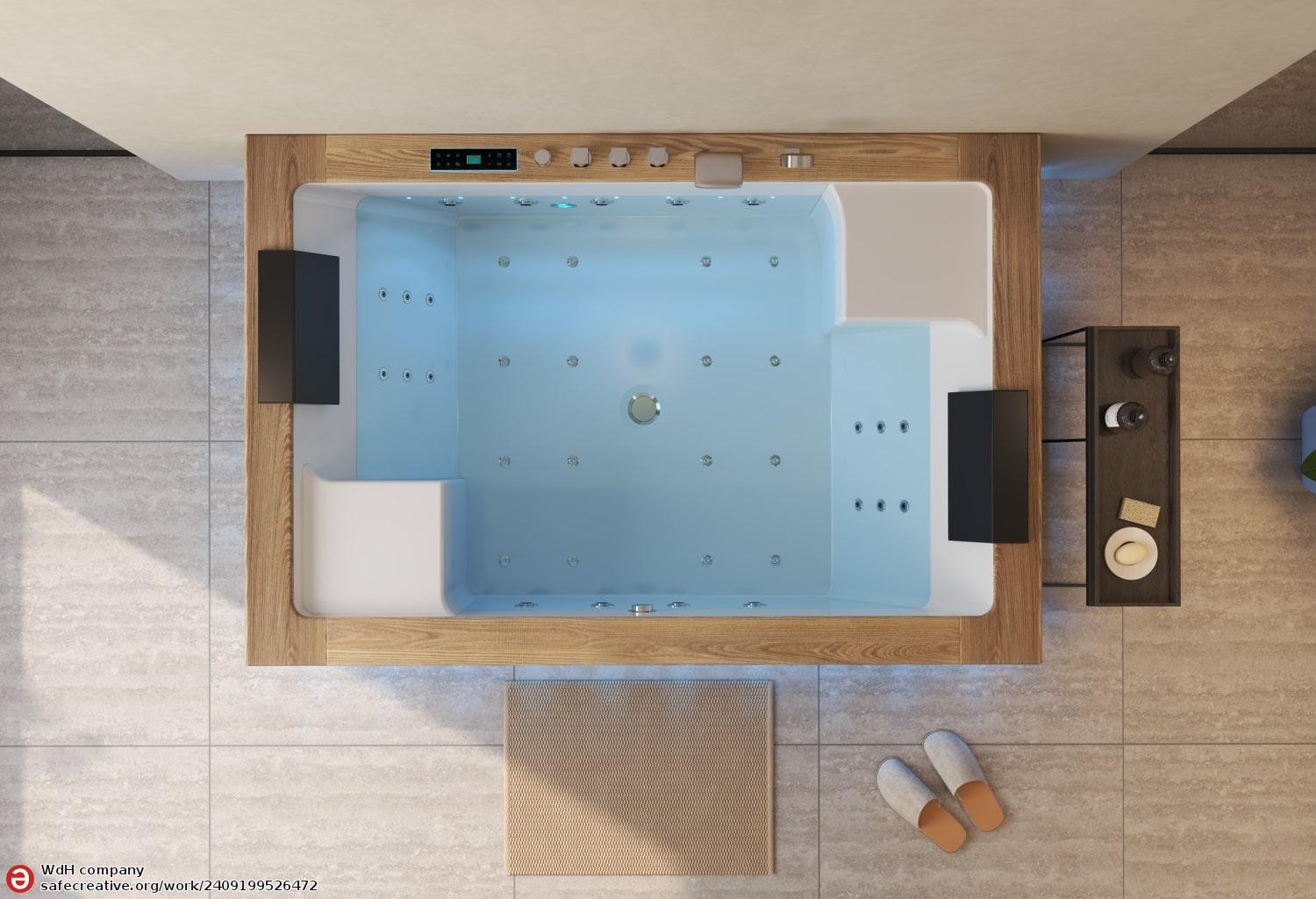 Baignoire balnéo jacuzzi ITACA CLEAR WOOD