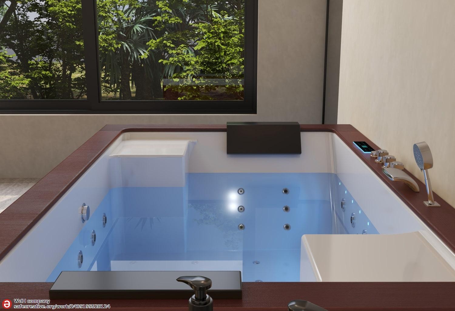 Baignoire balnéo jacuzzi ITACA DARK WOOD