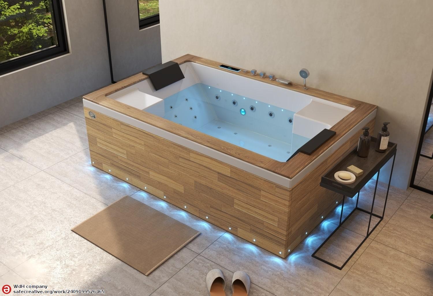 Baignoire balnéo jacuzzi ITACA CLEAR WOOD