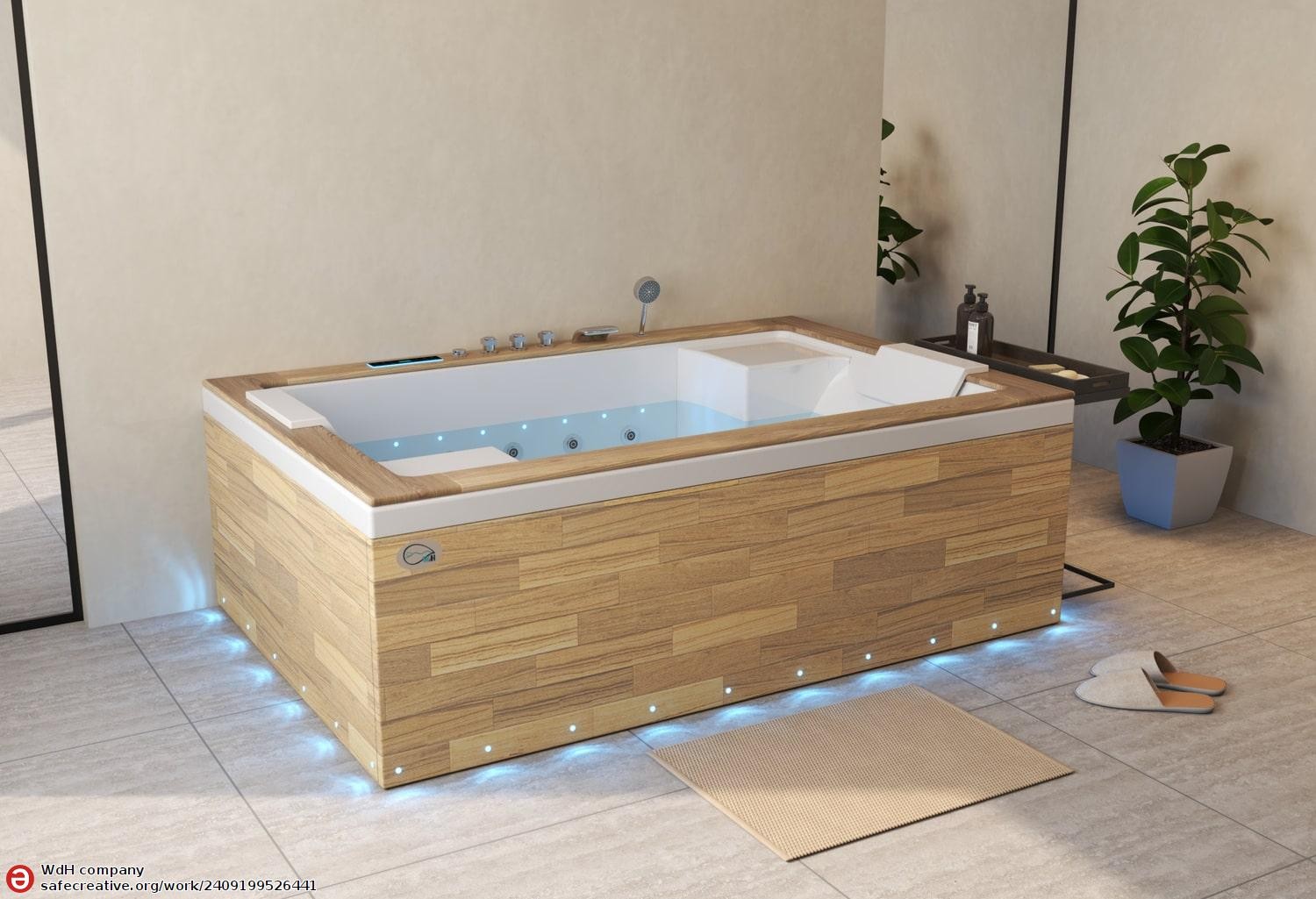 Baignoire balnéo jacuzzi ITACA CLEAR WOOD