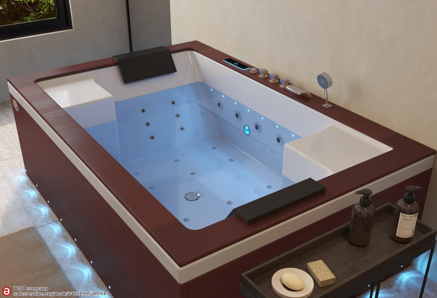 Baignoire balnéo jacuzzi ITACA DARK WOOD