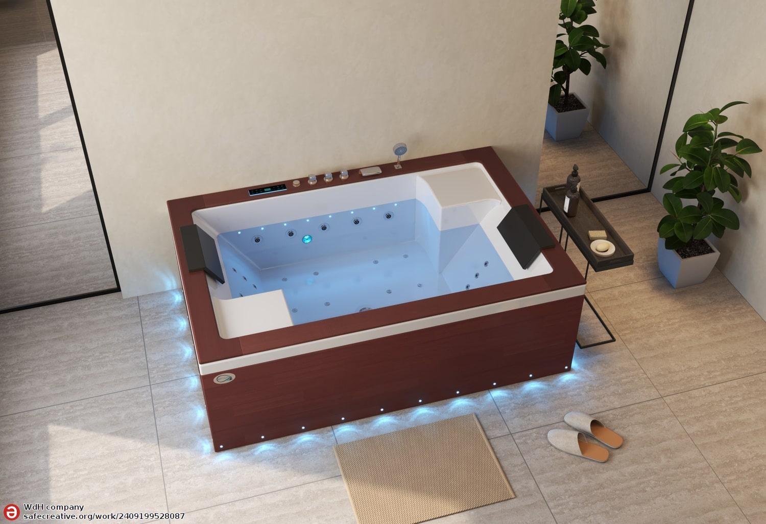 Baignoire balnéo jacuzzi ITACA DARK WOOD