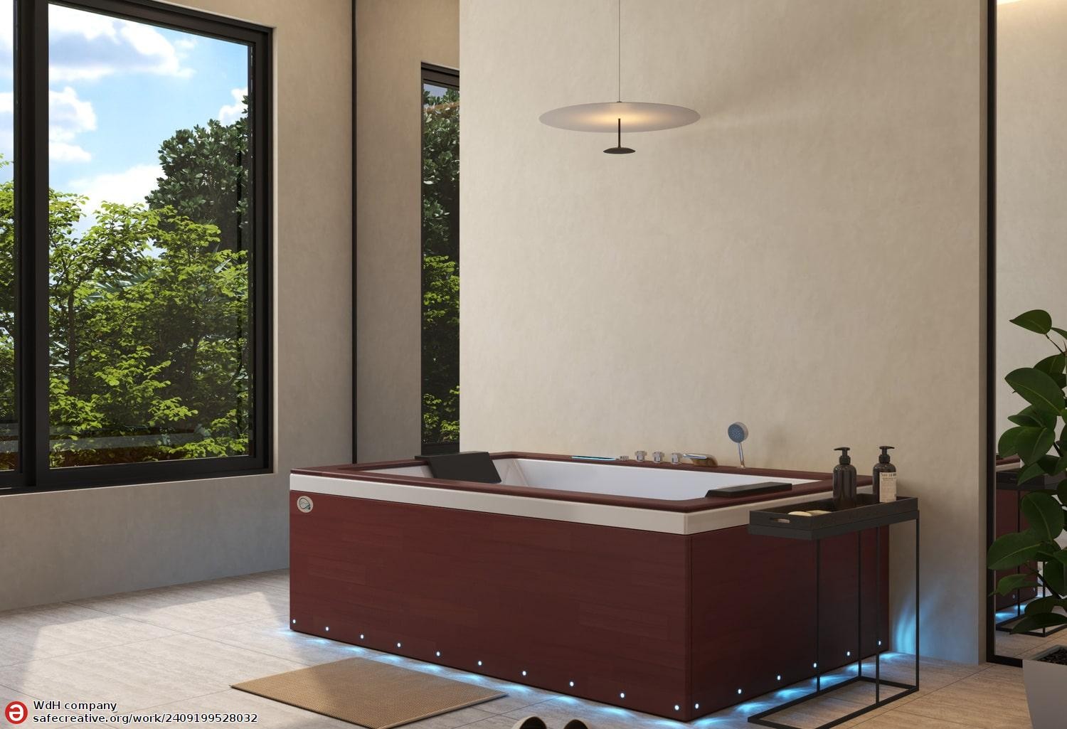 Baignoire balnéo jacuzzi ITACA DARK WOOD