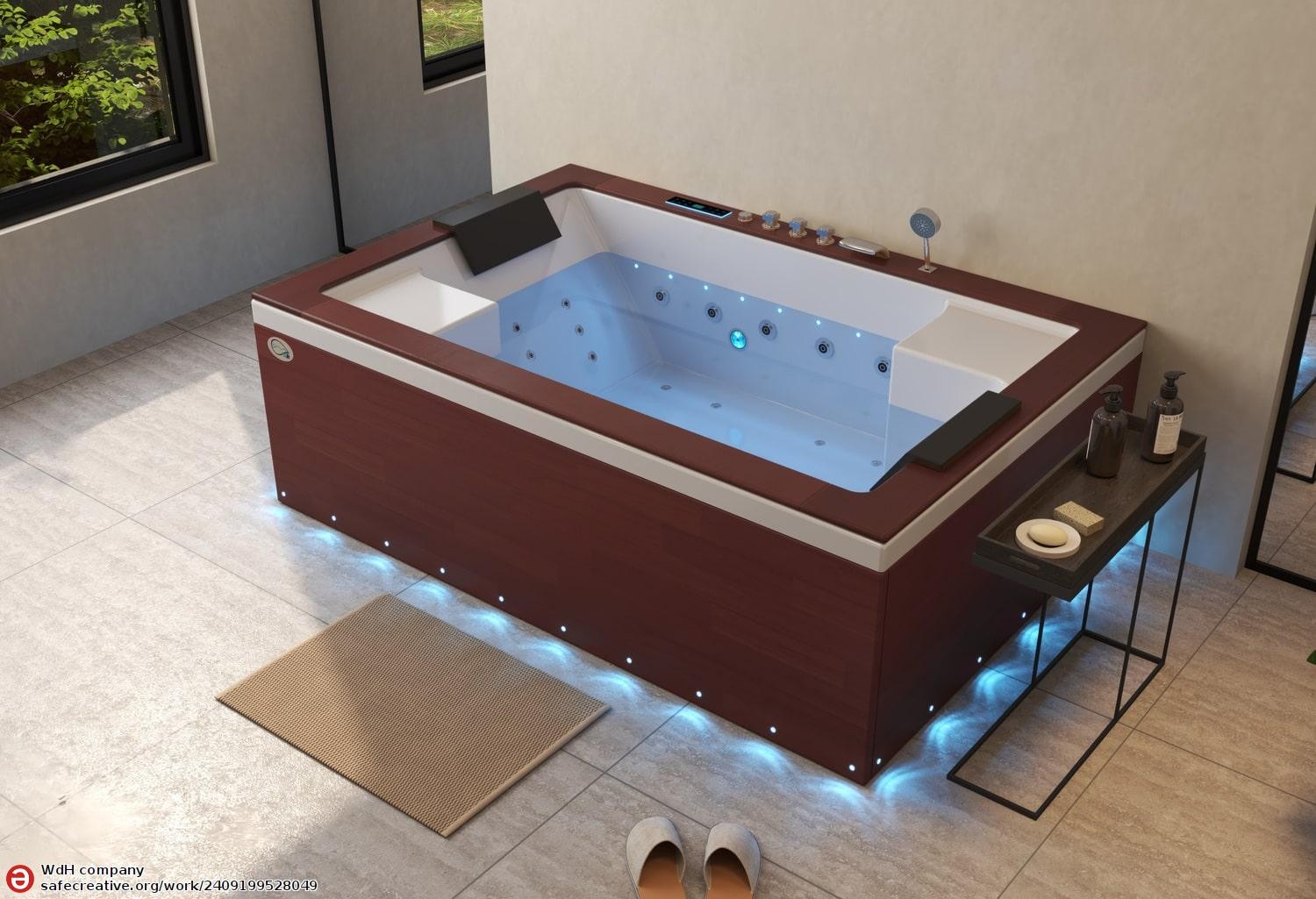 Baignoire balnéo jacuzzi ITACA DARK WOOD