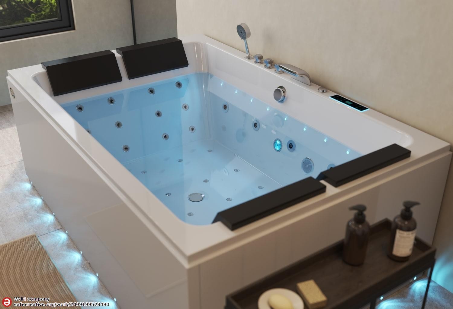 Baignoire balnéo jacuzzi MAKRI