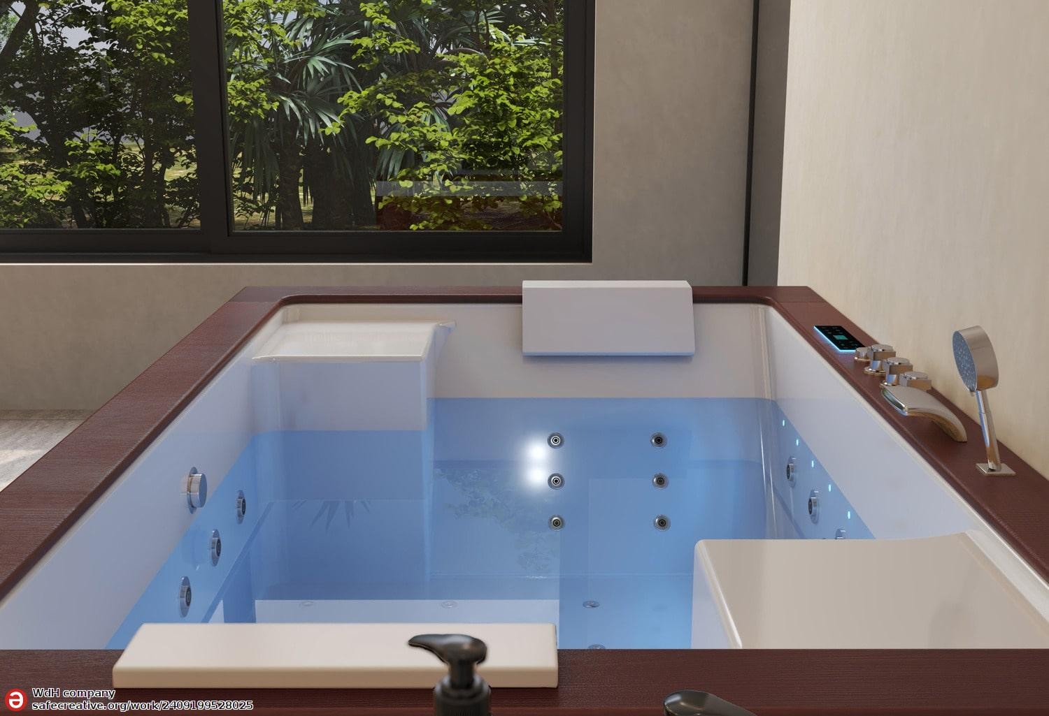 Baignoire balnéo jacuzzi ITACA DARK WOOD