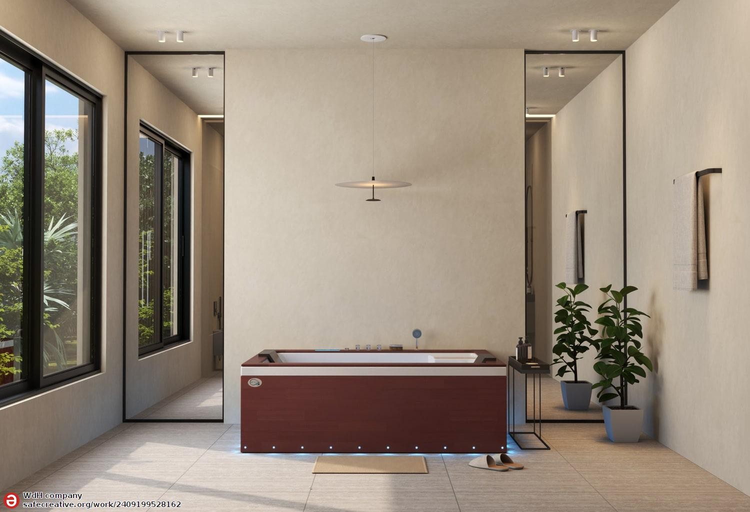 Baignoire balnéo jacuzzi ITACA DARK WOOD