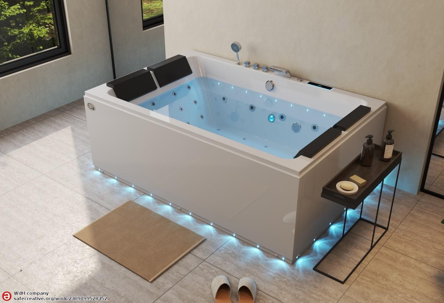 Baignoire balnéo jacuzzi MAKRI