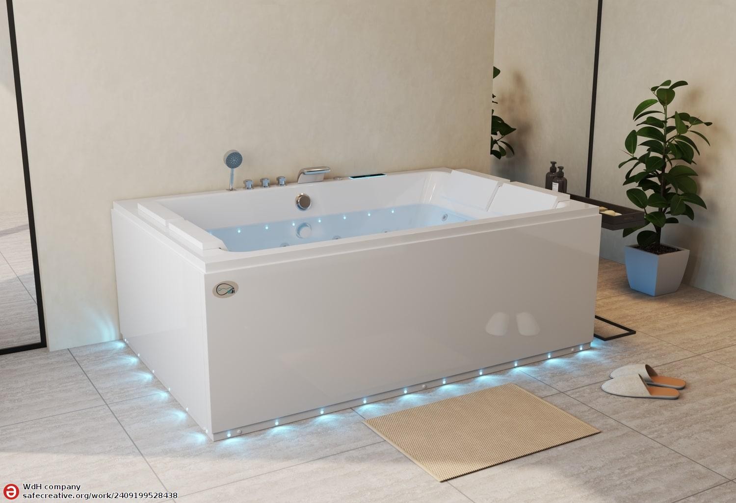 Baignoire balnéo jacuzzi MAKRI