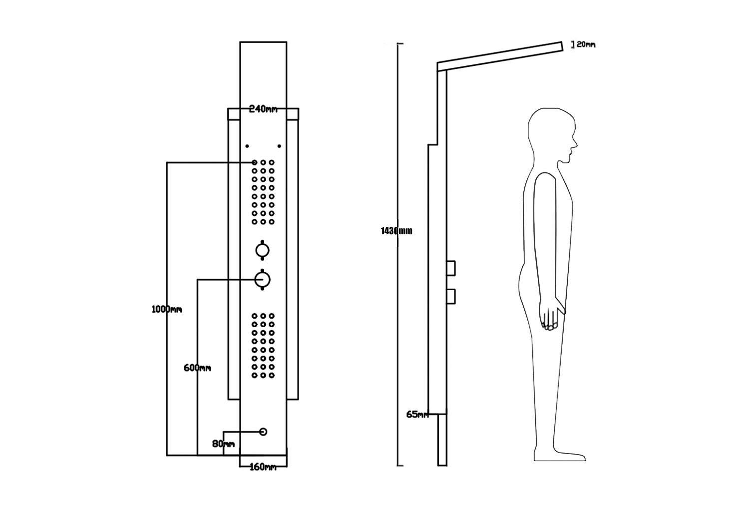 Colonne de douche d'hydromassage AT-002B